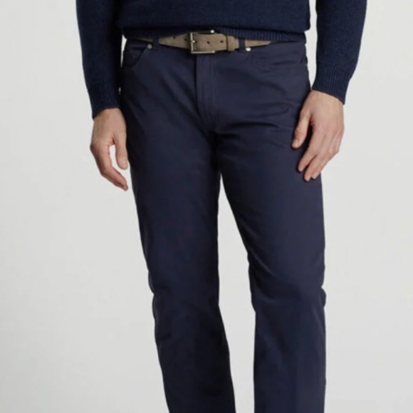 Peter Millar Crown Crafted Men's Size 38 Navy Delvin 5-Pocket Pants MSRP $245 - Picture 1 of 9